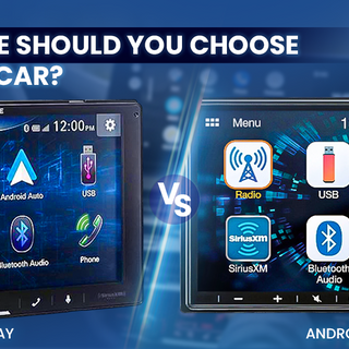 CarPlay vs Android Auto interface comparison for car connectivity options.