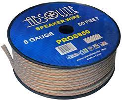Speaker Wire & Cables roll featuring 8 gauge wire and 50 feet length for premium audio connectivity.