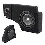 Vehicle Specific Subwoofers Enclosure Boxes with dual subwoofers in a compact design.