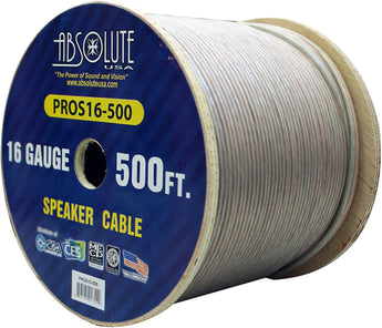 16 Gauge Speaker Wires on a spool, designed for high-quality audio connections.