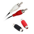 RCA Extenders and Adapters featuring red and black connectors for audio and video connections.