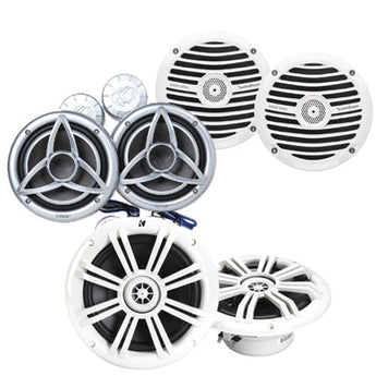 All Marine Speakers showcasing a variety of high-quality marine audio speakers in white.