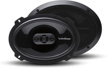 6x9" Car Speaker featuring sleek black design and dual speaker components from the renowned brand.