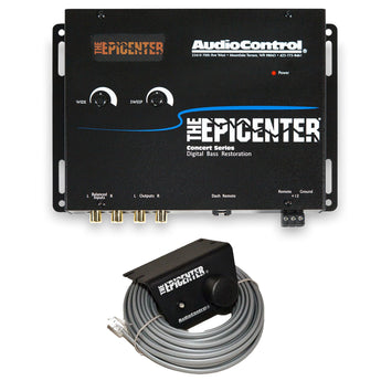 Compact Car Bass Restoration & Expanders device with adjustable sound enhancement settings.