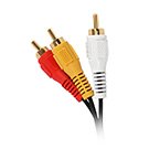 Video RCA Patch Cables with red, white, and yellow connectors for audio and video transmission.