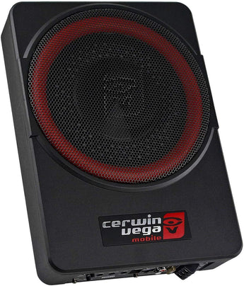 Under Car Seat Powered Subwoofers featuring a compact design and modern styling from Cerwin Vega.
