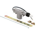 Door Lock Actuators & Door Poppers - grey locking actuator with mounting hardware and accessories