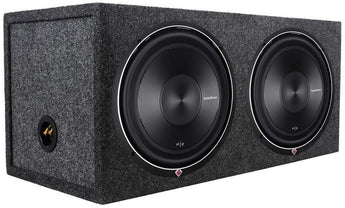 Sealed Loaded Subwoofer Enclosures Boxes with dual woofers for powerful bass performance.