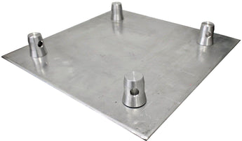Base Plates made of metal with four upright spacers for structural support and stability.