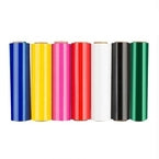 Industrial Shrink Wrap Colored rolls in various vibrant colors including blue, yellow, pink, red, white, black, and green.
