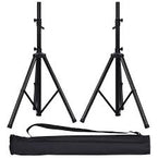 Set of portable Speaker Stands with carrying bag for easy transport and setup.