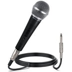 Professional wired microphone with a black body and cable ideal for clear audio performance.