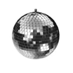 Mirror Ball shining brightly with reflective tiles, perfect for dance floors and festive decorations.