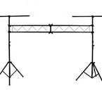 Light Stands setup with adjustable crossbars and tripod bases for lighting solutions.