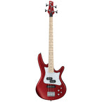 Red bass guitar with a sleek design, showcasing the beauty of Bass Guitars in the collection.