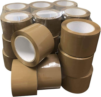 Sealing Tape 3" Brown rolls stacked together, showcasing the durable and versatile Sealing Tape.