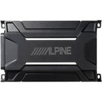 Mini Amps amplifier with rear power terminals and multi-channel audio connections.