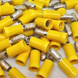 American Terminal E-BVLMYV-100 10/12G Male Bullet Plug Connectors with yellow nylon insulation