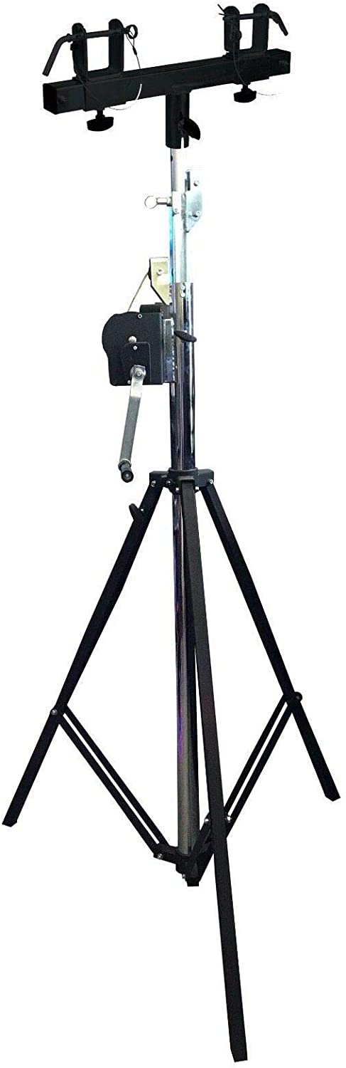 12FT TRUSS LIGHTING CRANK STAND 200 LBs & UNIVERSAL BLACK T ADAPTER DJ PA CLUB