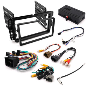 Crux DKGM-16W OnStar Radio Replacement Interface w/ SWC Retention, Video Switcher & Double Din Dash Kit for Select GM LAN-29 Bit SUVs & Trucks w/ Nav Radios & w/ Bose Amplified & Non-Amplified Systems