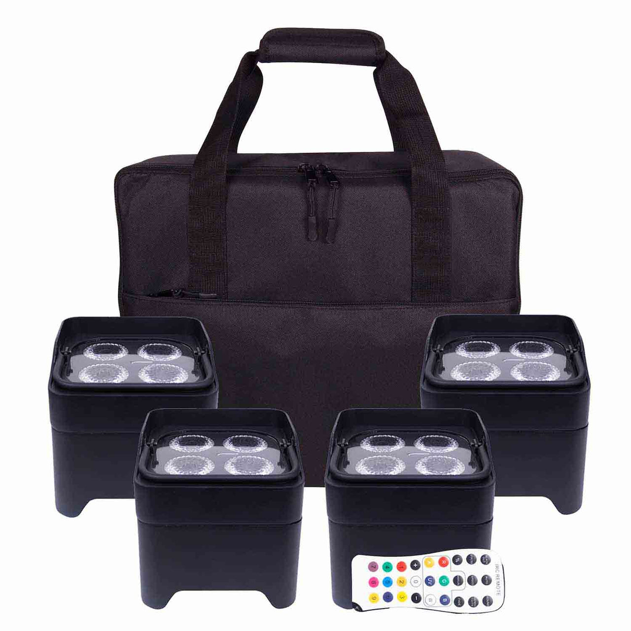 Colorkey CKW-6024 MobilePar Mini Hex 4 Uplight Bundle with Carrying Case - 4-Pack