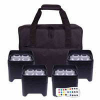 Thumbnail for Colorkey CKW-6024 MobilePar Mini Hex 4 Uplight Bundle with Carrying Case - 4-Pack