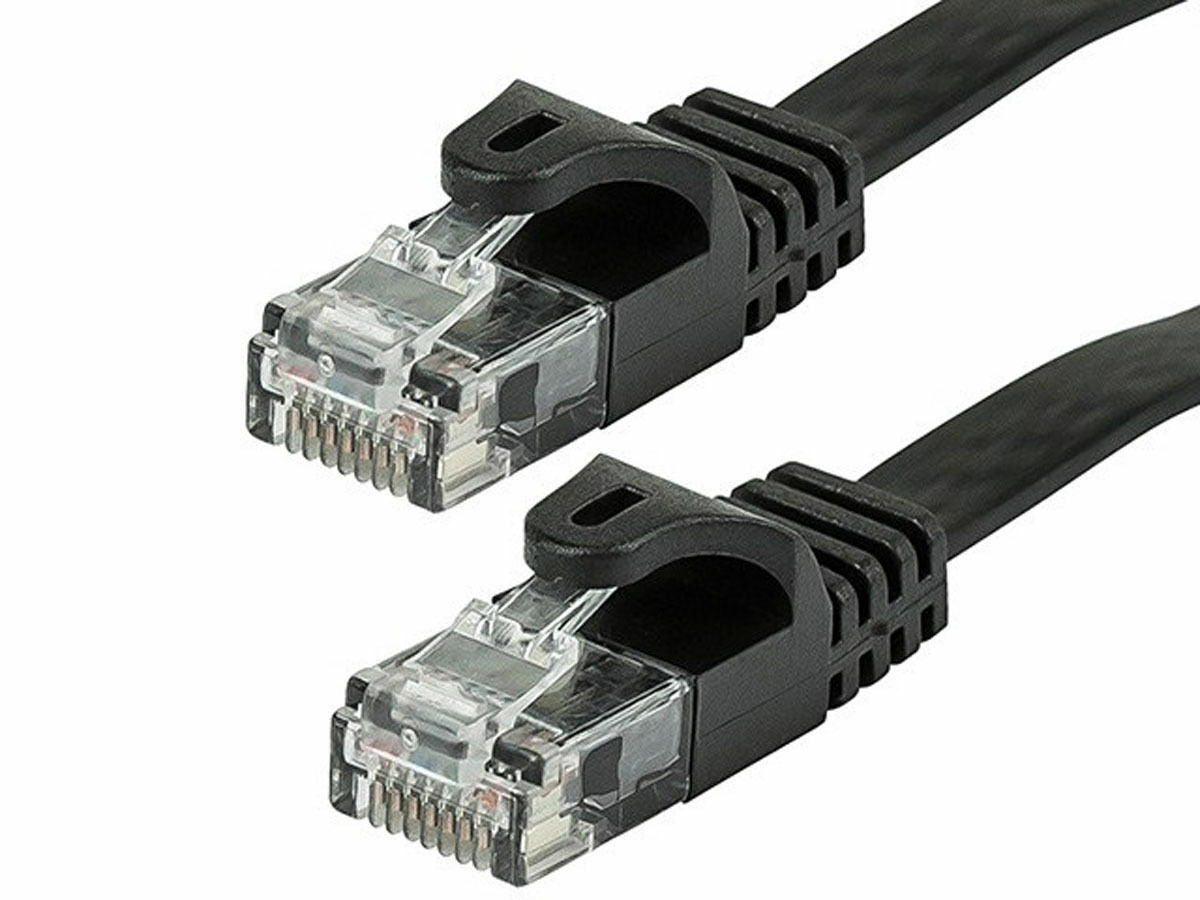 2 Cat6a Ethernet Network Patch Cable RJ45 23AWG 600Mh Solid Copper Wire 3' Black