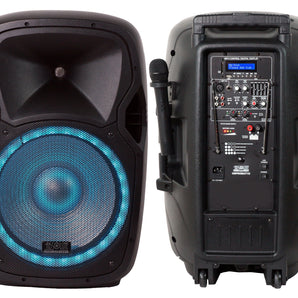 Absolute USPROBAT15 15" Rechargeable Bluetooth PA Speaker 3500W Portable Powered Active Speaker