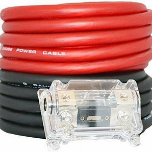 Absolute USA KIT0-25RB 0 Gauge Red / Black Amplifier kit