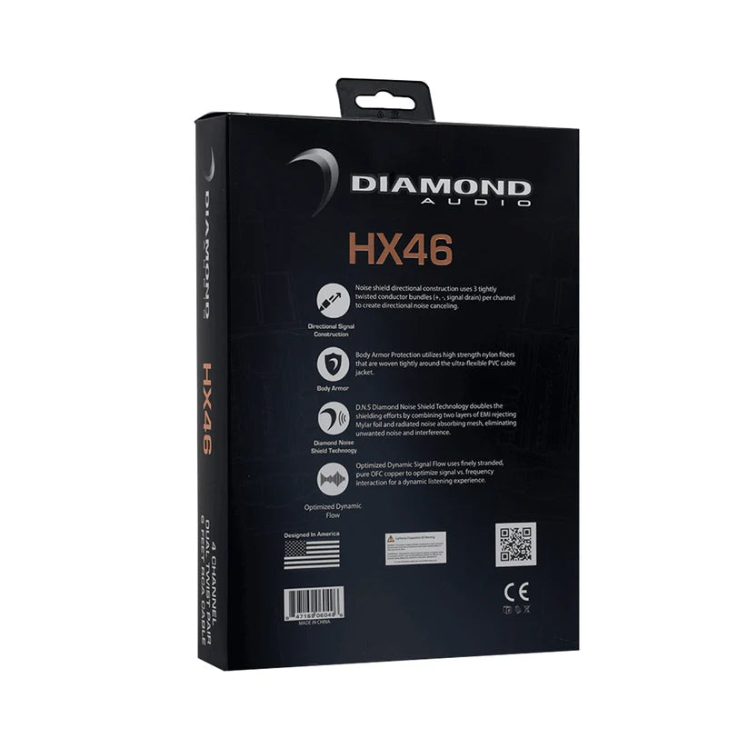 Diamond Audio HX46 6Ft Four Channel RCA Cable