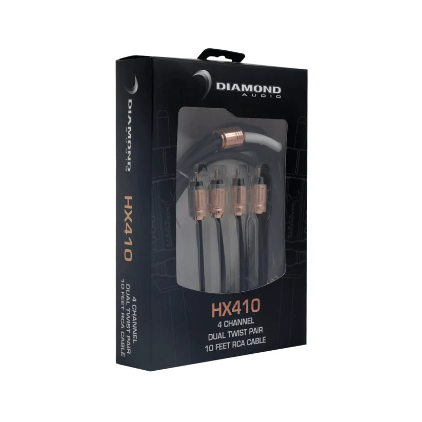 Diamond Audio HX410 10Ft Four Channel RCA Cable
