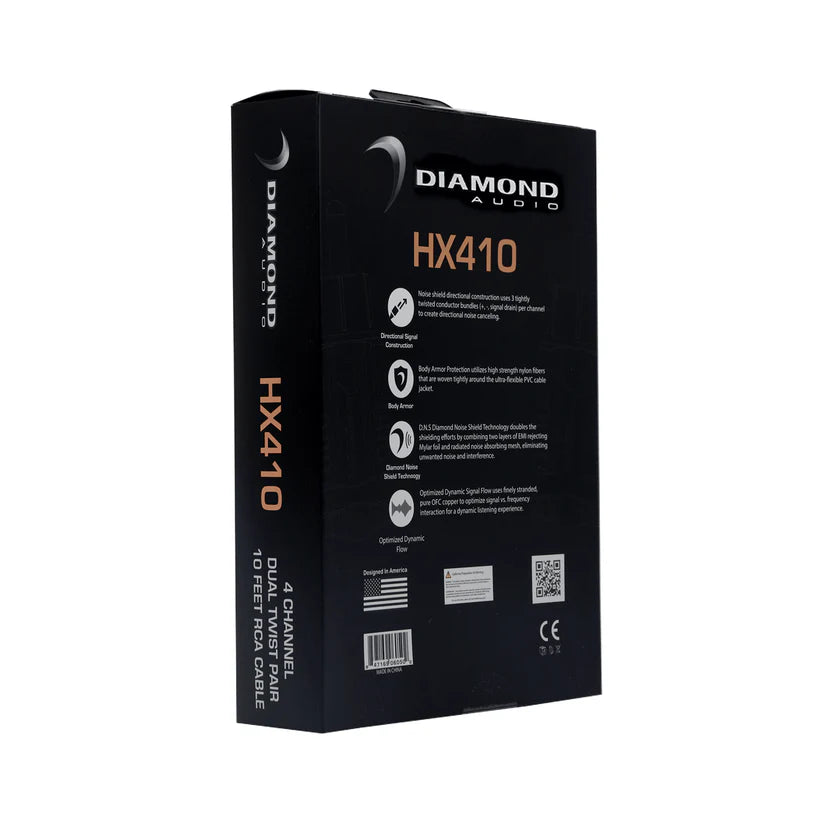 Diamond Audio HX410 10Ft Four Channel RCA Cable