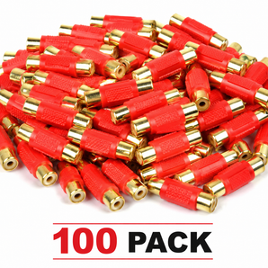 American terminal ATFF-100R-100 Gold Red RCA Female-to-Female Coupler Adapter 100 Pack
