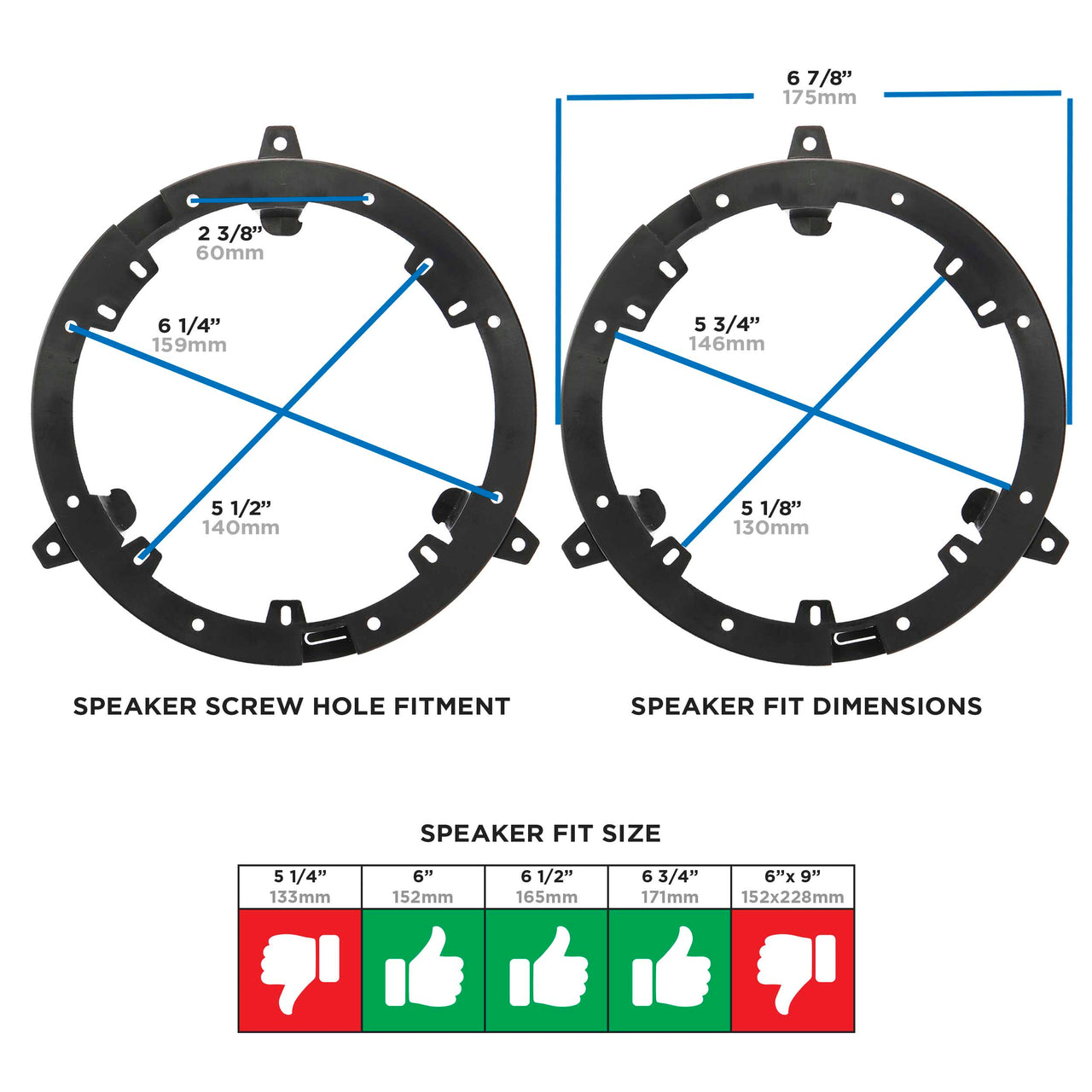 Metra 82-7000 Front & Rear Speaker Adapter Plate Compatible Fits Mitsubishi 2007-Up