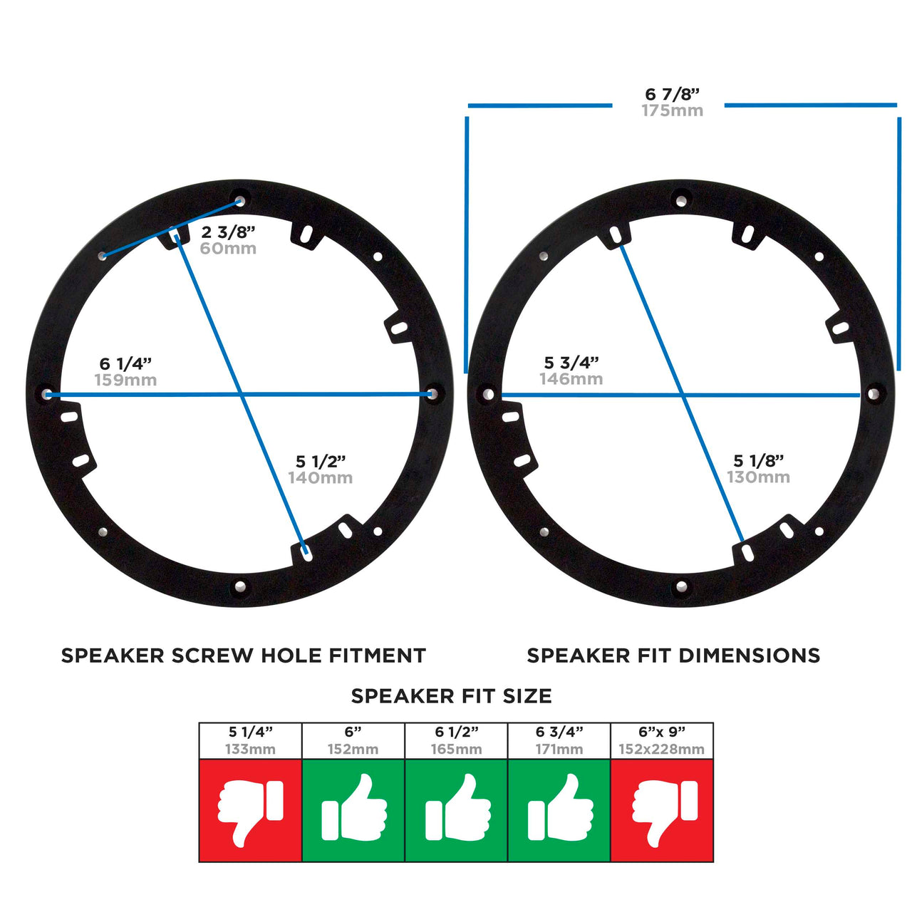 Metra 82-4401 Universal 1/2 Inch Plastic Spacer Rings
