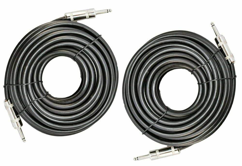 2 MK Audio 1/4" to 1/4" Male 25 Feet Wire PA DJ Pro Audio Speaker Cable