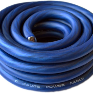 American Terminal 1/0 Gauge Blue 50ft Power/Ground Wire True Spec and Soft Touch Cable