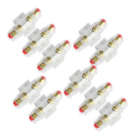 Thumbnail for 10 PACK AGU FUSE HOLDER 4 6 8 10 GAUGE IN LINE GLASS FUSES AWG WIRE GOLD