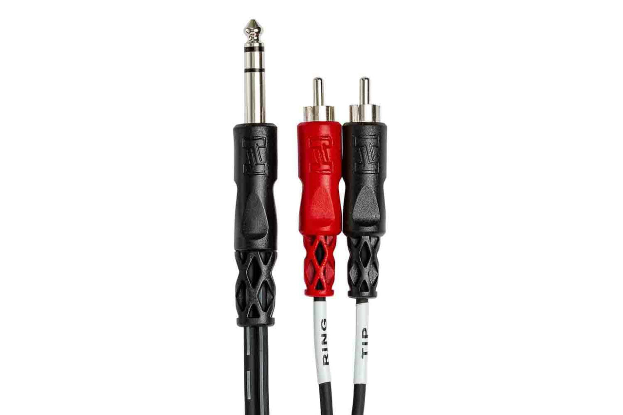 Hosa TRS-202 Insert Cable, 1/4 in TRS to Dual RCA – 6 Feet