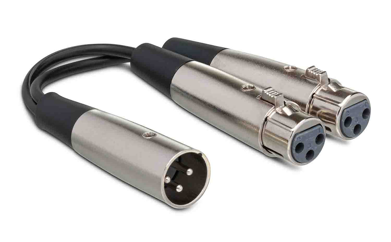 Hosa YXF-101.5, XLR Male to Dual XLR Female Y Cable - 18 Inches