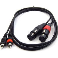 Thumbnail for 3 Foot 2 XLR Female to 2 RCA Male Patch Cable - Dual XLRF to Dual RCA Audio Cord