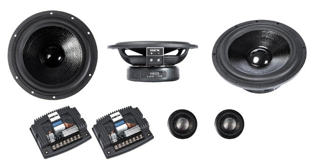 Diamond Audio H600A HEX Series 6.75” 2-Way Component Set w/Aluminum Dome Tweeter