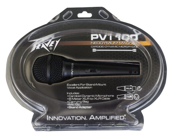 Peavey PV®i 100 Microphone - XLR w/ clam shell Dynamic Cardioid Microphone with XLR Cable