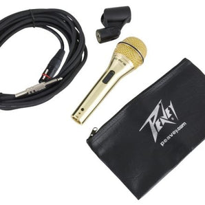 Peavey PVI 2G 1/4" Gold Cardioid Unidirectional Dynamic Vocal Microphone with 1/4" Cable