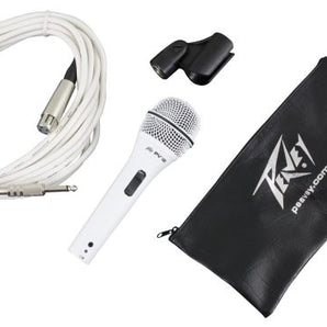 Peavey PV®i 2W Microphone – 1/4” cable White Cardioid Unidirectional Dynamic Vocal Microphone