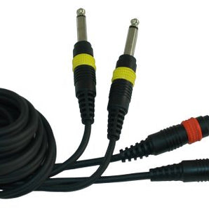 Peavey PV® Dual Cable 2M-2) 1/4"TS M to 2) 1/4"TS M