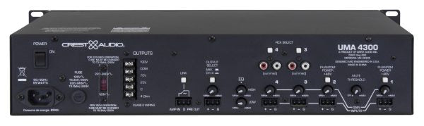 Peavey UMA™-4300 Mixer Amplifier 4 Channel 300 Watts Mixer Amplifier