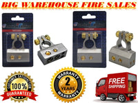 Thumbnail for A/T 2/ 4 / 8 Gauge AWG Car Battery Terminal Chrome Positive & Negative Set