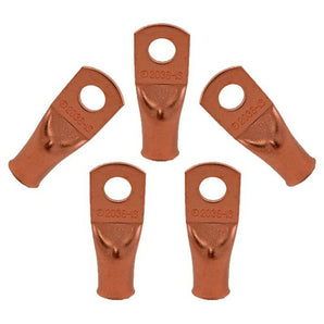 Install Bay CUR1014 Copper Uninsulated Ring Terminal 1/0 Gauge 1/4 inch 5 PK - ring terminal set.