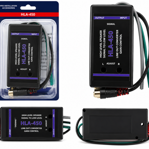 Absolute HLA450 2-Ch High-to-Low Line Output Converter Adjustable Speaker Level to RCA Converter